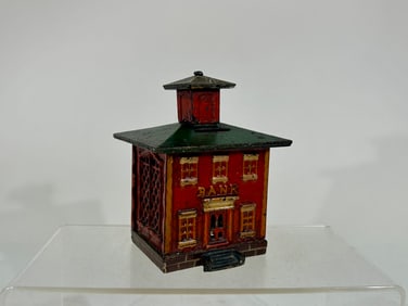 Cupola Bank - Large Red with Green Roof