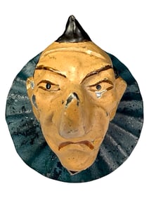 Man with Pointy Nose on a Ruffled Tin Collar Bank