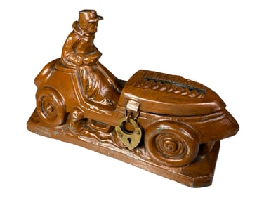 Important Race Car Spelter Bank