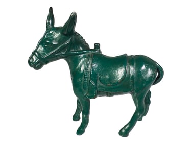 Small Green Donkey with Saddle