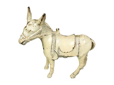 Rare White Donkey with Saddle