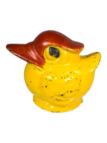 Yellow & Red Round Duck Bank