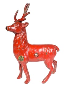 Small Red Reindeer Bank
