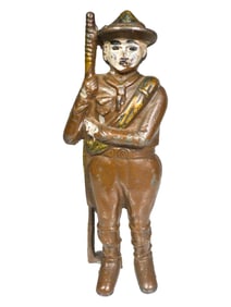 Boy Scout with Scarf & Buckle Cast Iron Bank