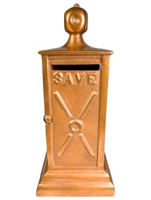 Large Copper Plated Stop Sign Still Bank