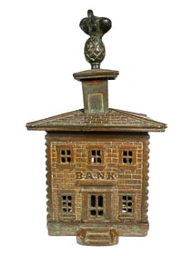 English Cupola Bank with Pineapple Finial