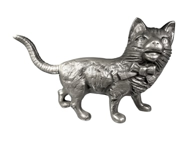 Cat with Long Tail Still Bank