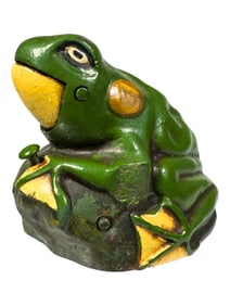 Rare Variant of Frog On Rock - Cast Iron Mechanical Bank