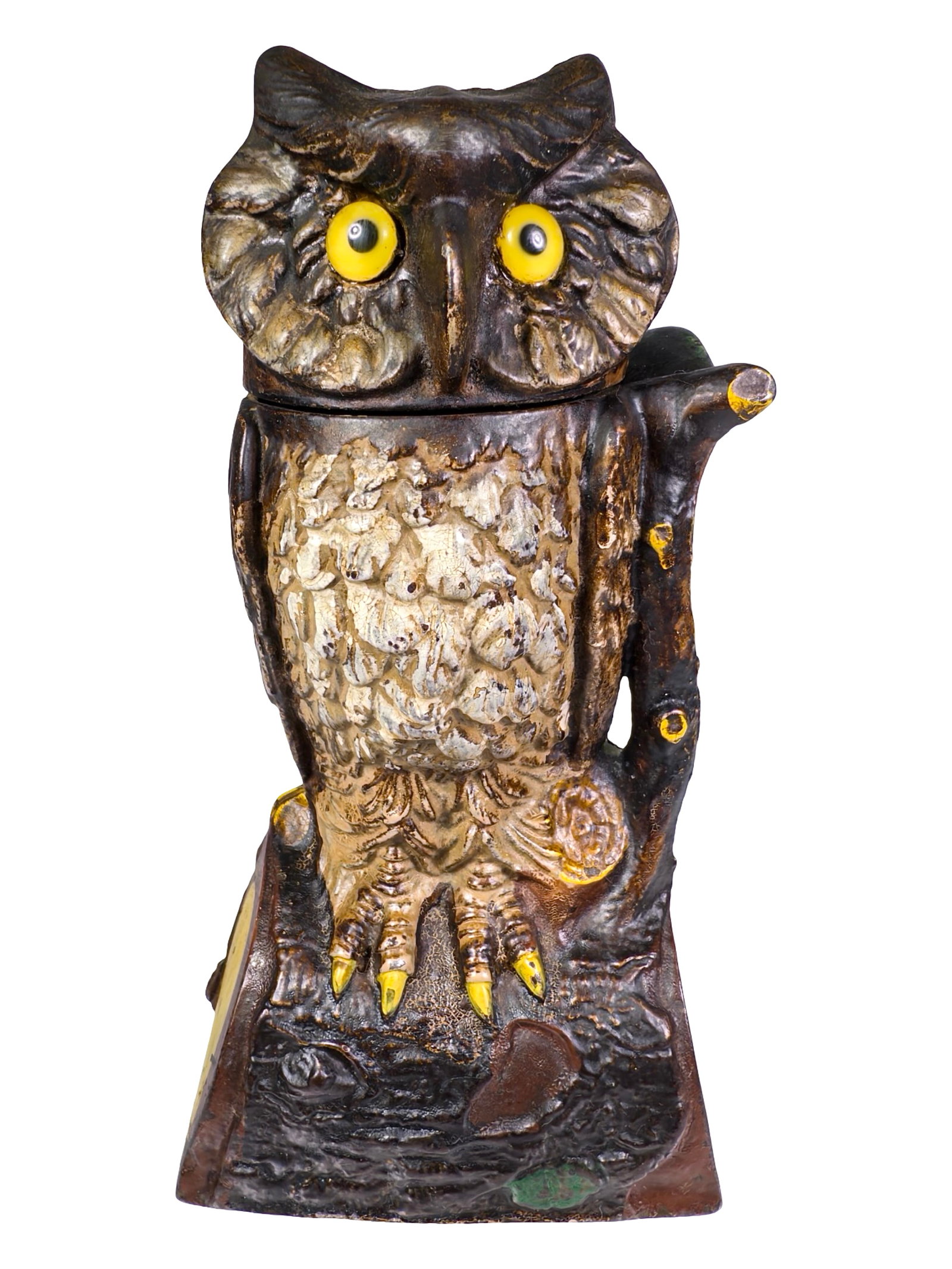 Owl Turns Head - Cast Iron Mechanical Bank (1 of 6)