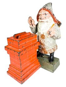 Santa Claus at Chimney - Cast Iron Mechanical Bank
