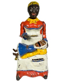 Mammy with Red Blanket - Cast Iron Mechanical Bank