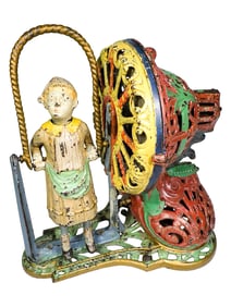 Girl Skipping Rope - Cast Iron Mechanical Bank