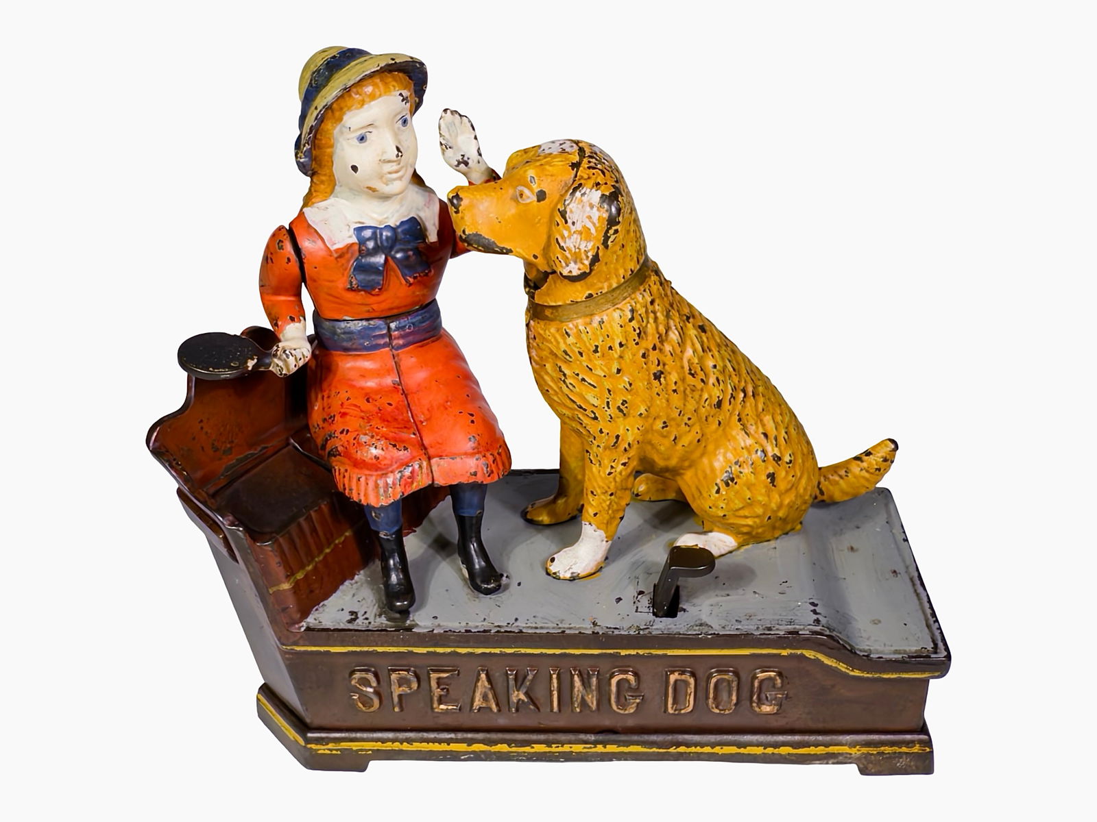 Speaking Dog with Box - Cast Iron Mechanical Bank (1 of 14)