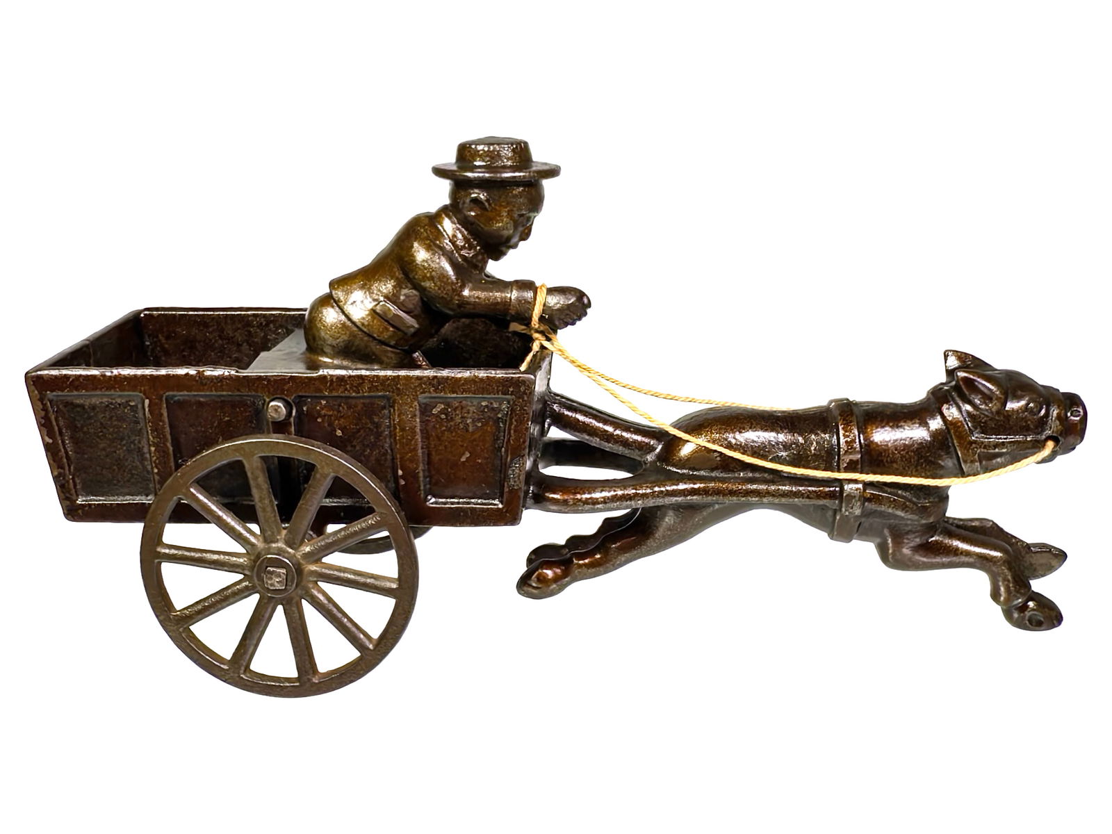 Plantation Cart Pulled by a Dog - Cast Iron Toy (1 of 10)