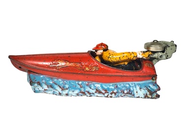 Static Speed Boat - Cast Iron Toy