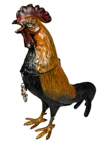 Impressive Rooster Spelter Still Bank