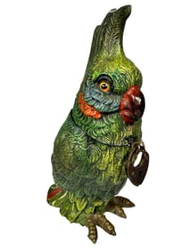 Tall Cockatoo Spelter Still Bank