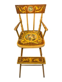 Scarce Paper Litho Highchair Great Graphics of Baby Eating