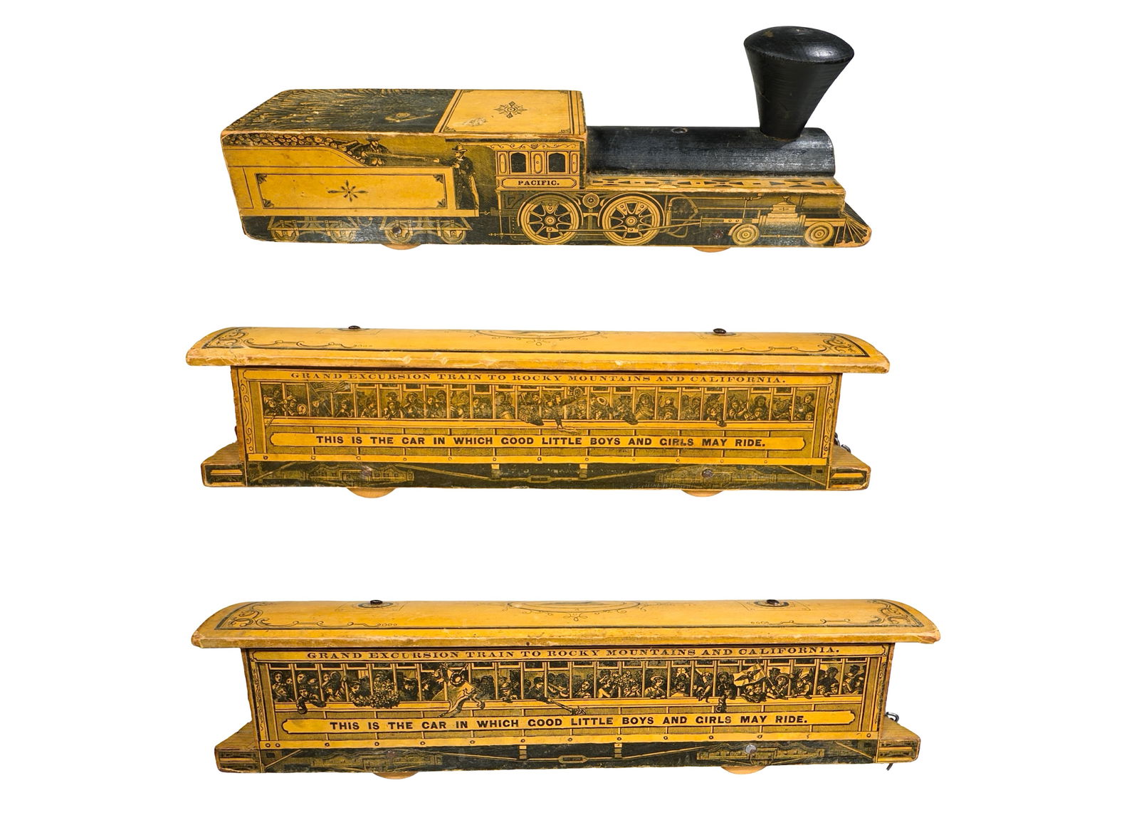 Monochromatic Paper Litho Floor Train Outfitted with a Magnet for Movement (1 of 19)