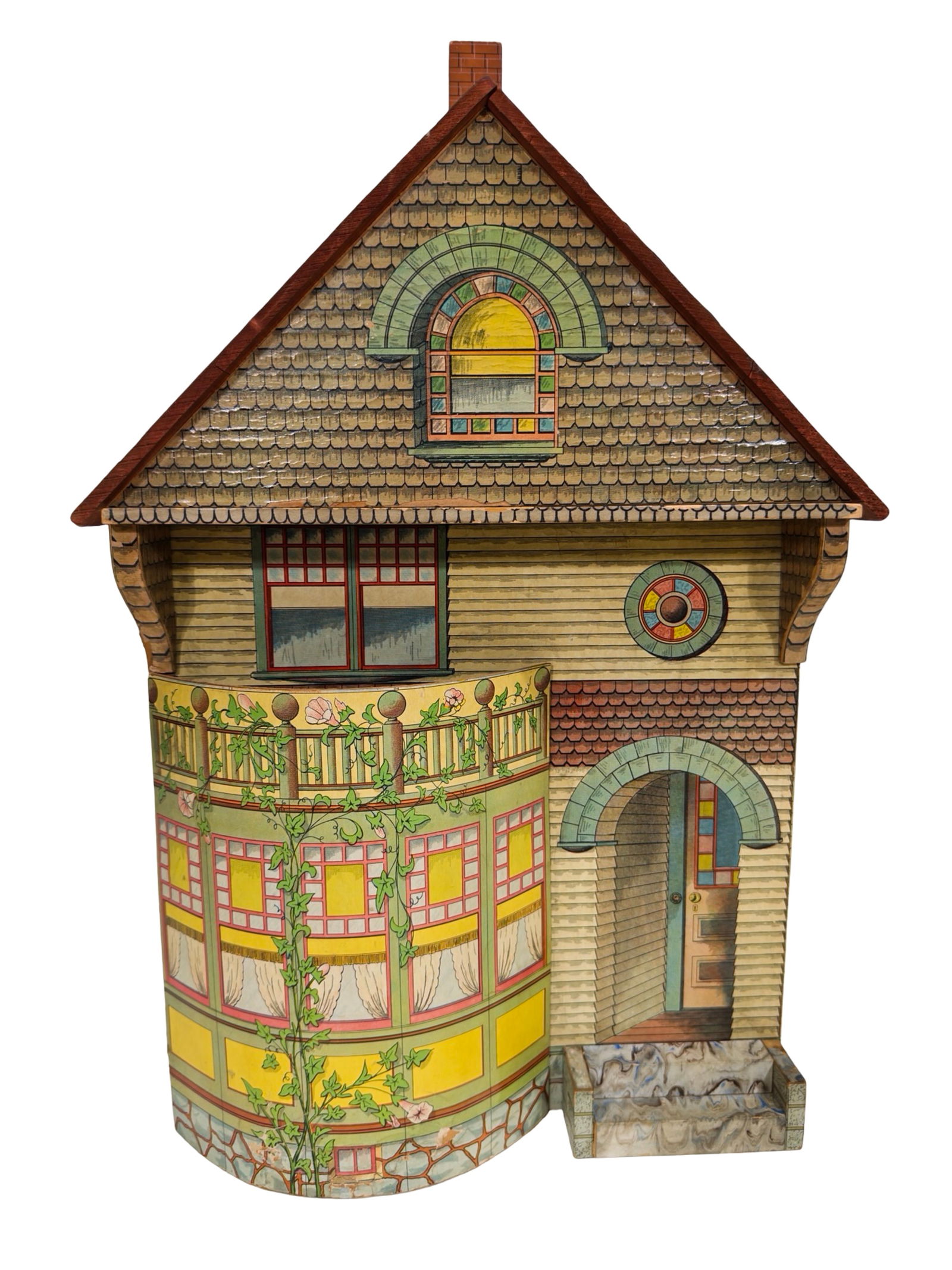 Queen Anne Victorian Painted Lady Extremely Rare Paper Litho Dollhouse (1 of 8)