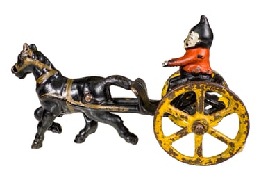 Pony Gig with Brownie Figure  - Cast Iron Toy