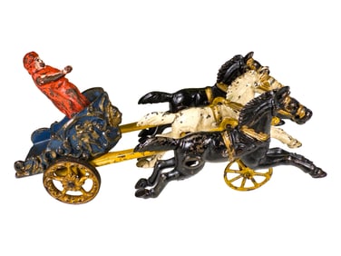 Three Horse Circus Chariot  - Cast Iron Toy
