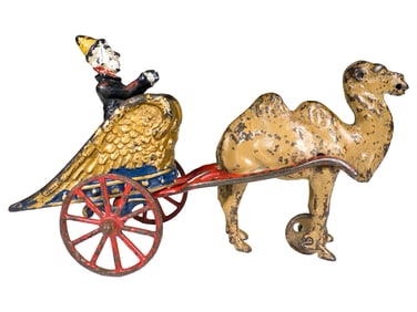 Camel Drawn Clown Chariot  - Cast Iron Toy