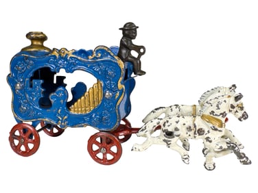 Royal Circus Organ Calliope Blue with Gold Highlights - Cast Iron Toy