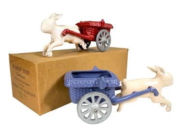 Rare Easter Bunny Farm Carts  - Aluminum Toy