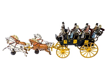 Four Horse Four Seat Brake - Cast Iron Toy