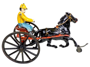 Racing Sulky with Jockey - Cast Iron Toy