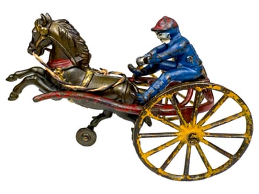 Racing Sulky with Jockey - Cast Iron Toy