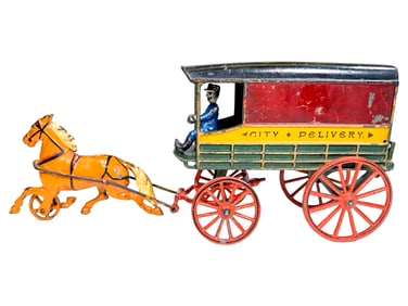 "City Delivery" Covered Dray - Cast Iron Toy