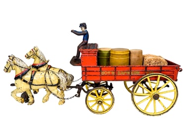 Rare "Boy's Express" Dray Wagon - Cast Iron Toy