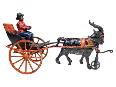 Extremely Rare Goat Drawn Gig - Cast Iron Toy