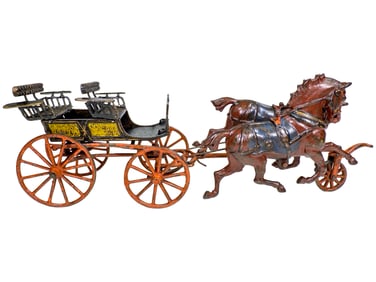 Rare Two Seat Surrey - Cast Iron Toy