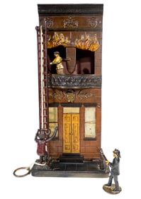 Two Story Burning Building - Cast Iron Toy