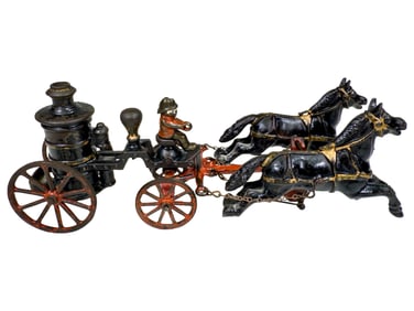 Miniature Fire Pumper - Cast Iron Toy