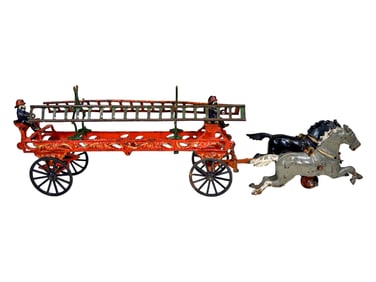 Miniature Red Hook & Ladder - Cast Iron Toy