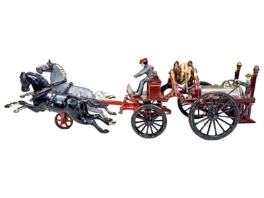 Combination Chemical & Hose Wagon - Cast Iron Toy