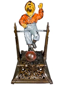 Boy on Trapeze Cast Iron Mechanical Bank