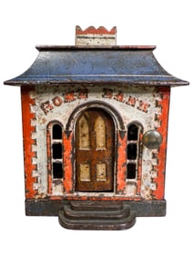 "Home Bank" Cast Iron Mechanical Bank
