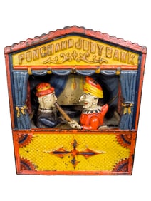 Punch and Judy Cast Iron Mechanical Bank