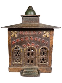 Halls Excelsior Cast Iron Mechanical Bank