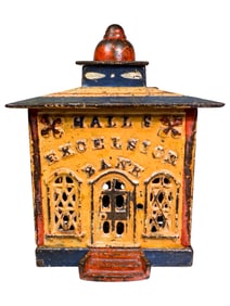 Halls Excelsior Cast Iron Mechanical Bank