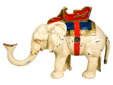 Elephant with Howdah Cast Iron Mechanical Bank