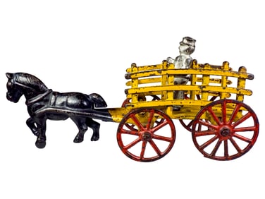Single Horse Cast Iron Hay Wagon
