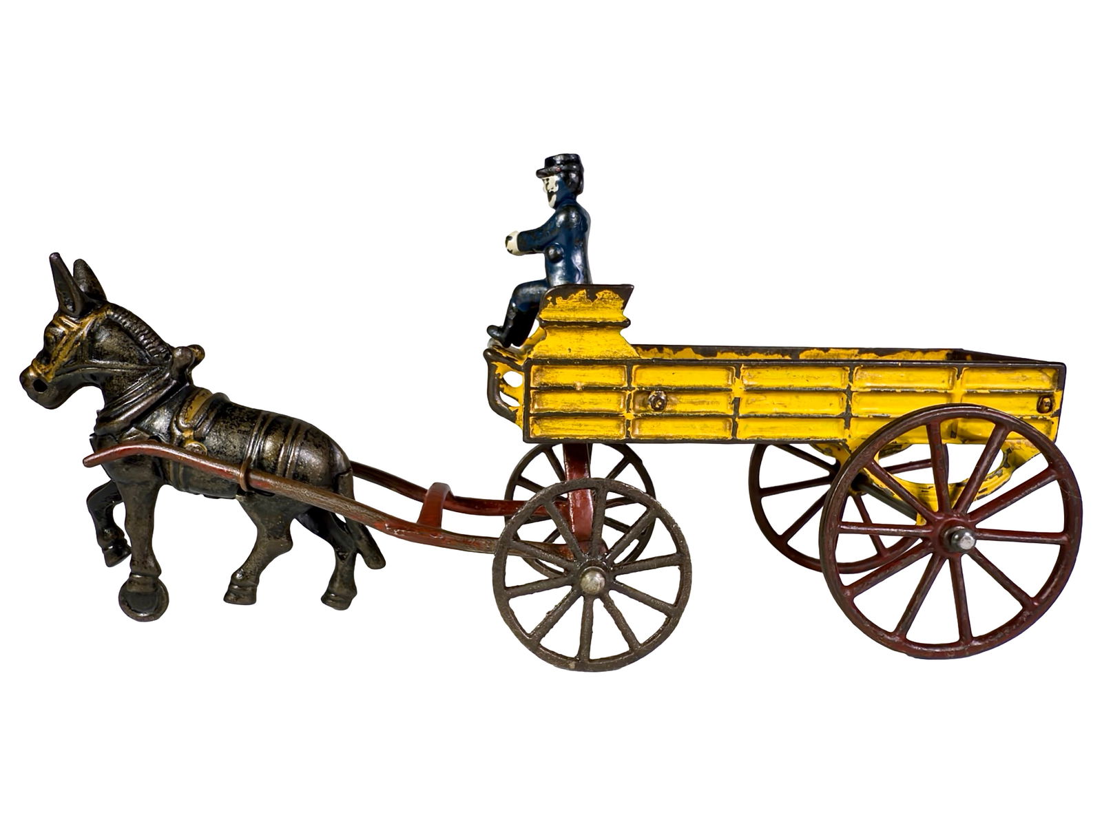 Single Horse Cast Iron Stake Truck Pulled by a Donkey (1 of 4)