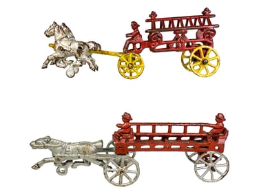 Single and Two Horse Cast Iron - Hook and Ladder Toys