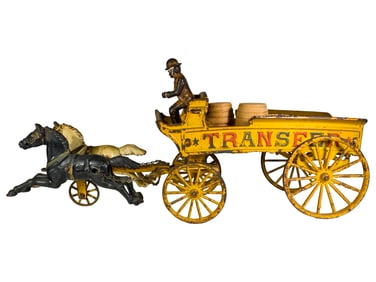 Two Horse Cast Iron Transfer Wagon